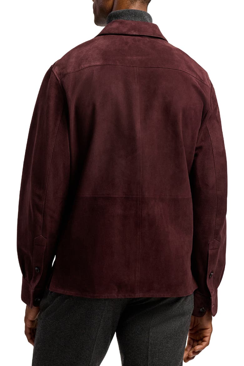 Calloway Insulated Lambskin Suede Shirt Jacket, Alternate, color, BORDEAUX