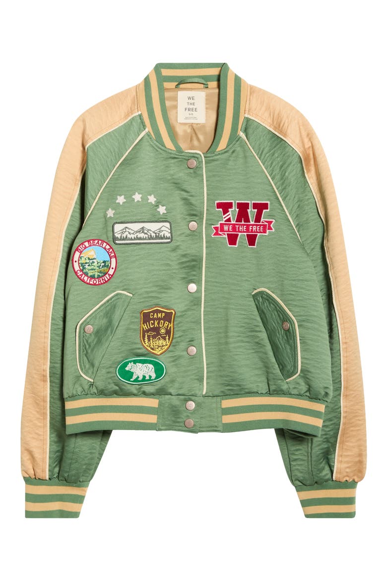 Star Power Souvenir Jacket, Alternate, color, VINTAGE GREEN COMBO