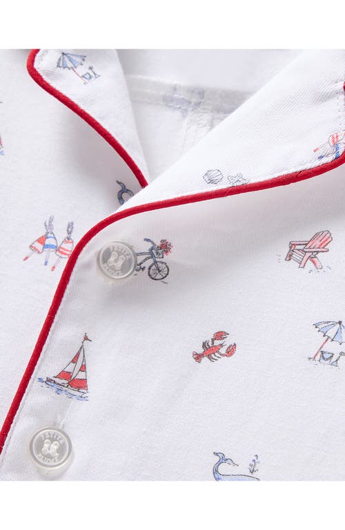 Petite Plume Summer Fitted One-piece Pajamas In White