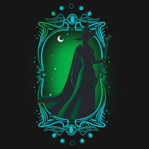 Wicked Elphaba Silhouette Frame Graphic T-shirt In Black