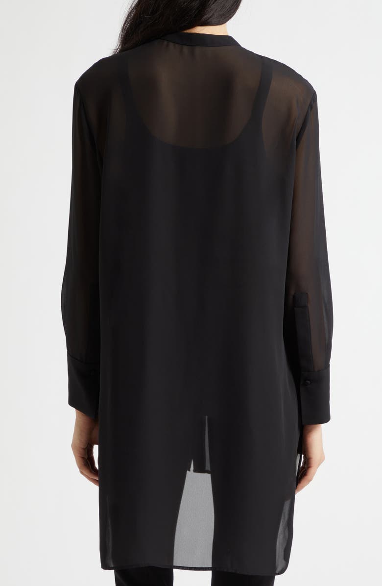 Emporio Armani Black Techno Sheer Georgette Tunic, Alternate, color, Solid Black