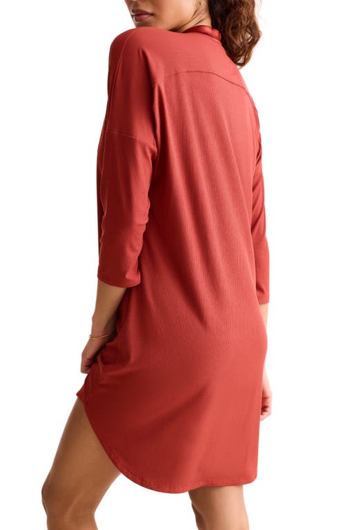 Fleur't Dolman Three Quarter Sleeve Nightshirt In Brown