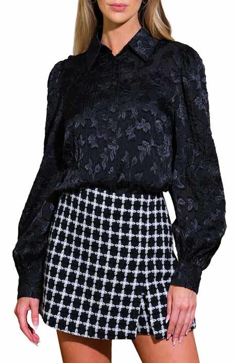 FLYING TOMATO Floral Jacquard Long Sleeve Button-Up Shirt