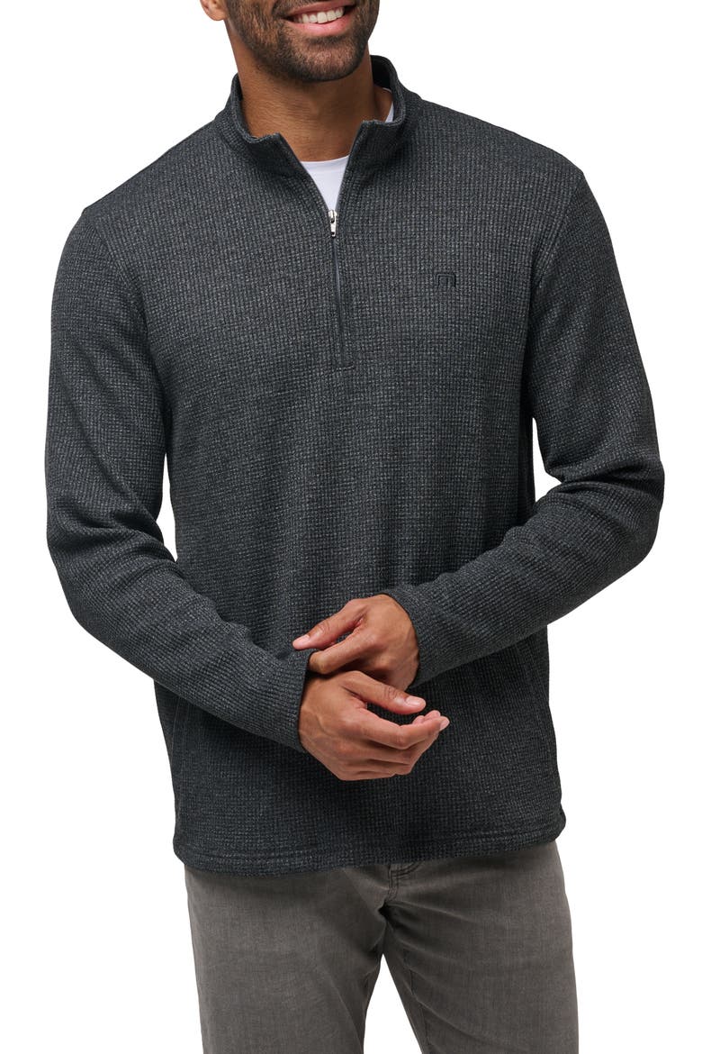 Last Sunset Thermal Half Zip Pullover, Main, color, HEATHER DARK GREY