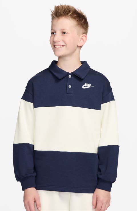 Kids' Sportswear Club French Terry Rugby Shirt (Big Kid)