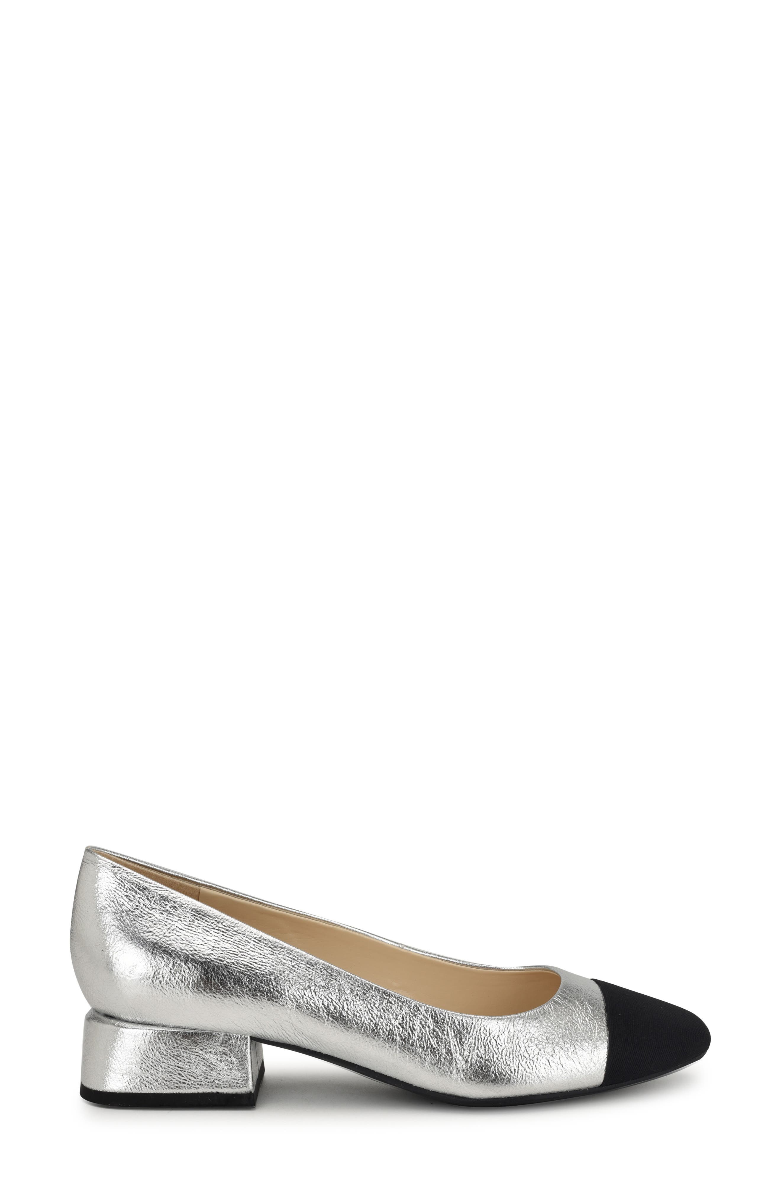 Nine West Sophe Cap Toe Pump, Alternate, color, Silver