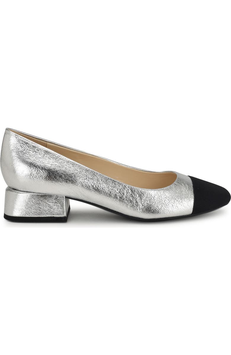 Nine West Sophe Cap Toe Pump, Alternate, color, Silver