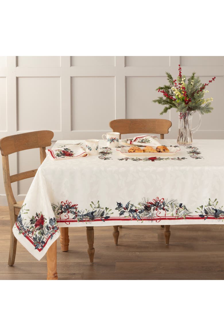 Holiday Winter Greetings Tablecloth, Alternate, color, Multicolor