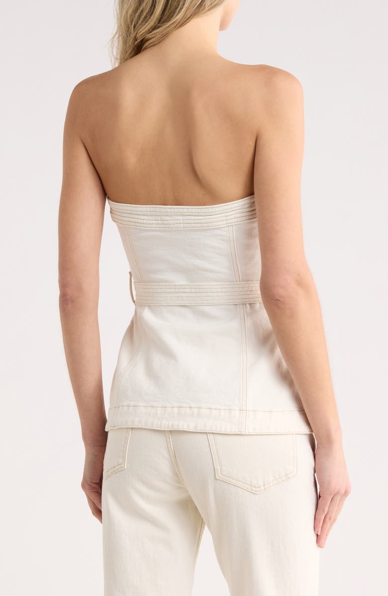 Simkhai Cyan Belted Bustier Top, Alternate, color, Ecru