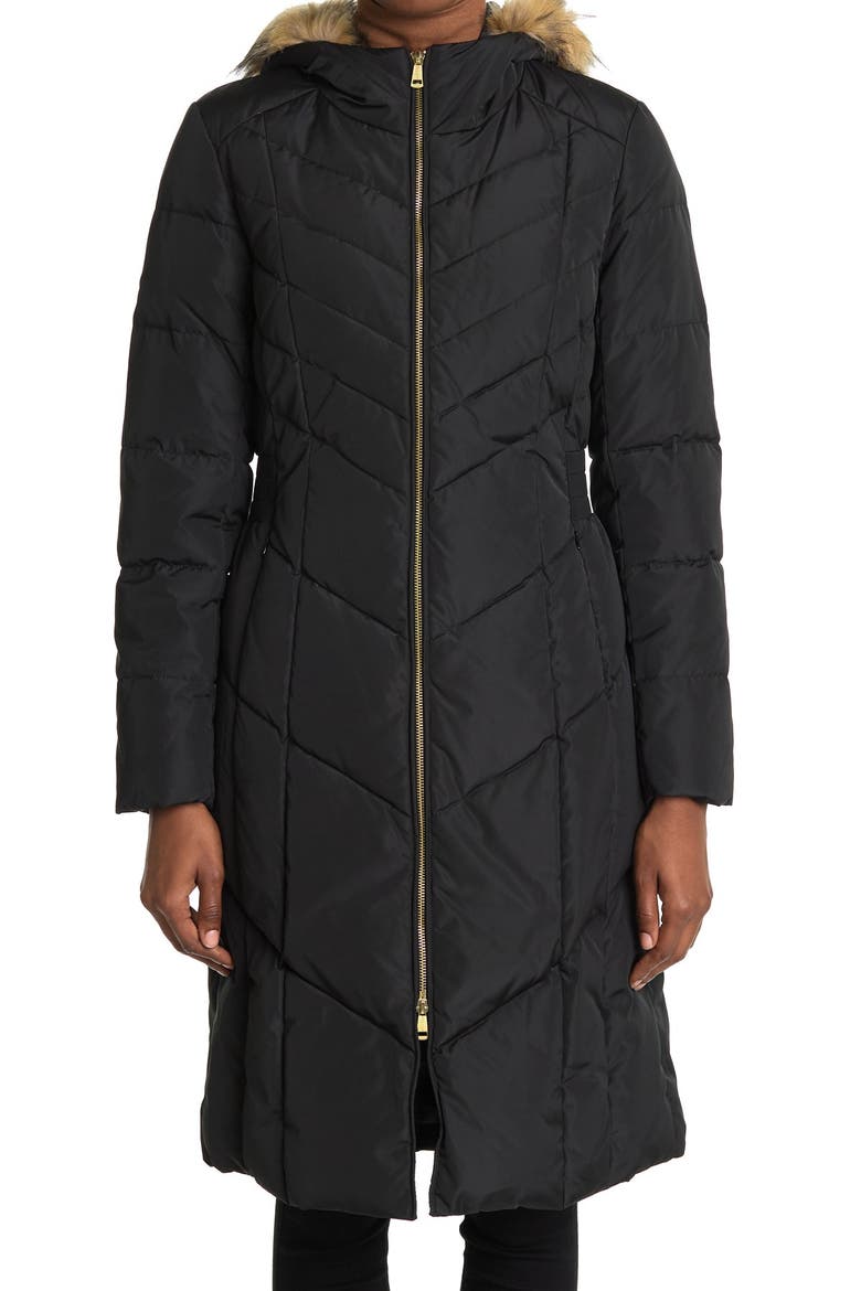 Cole Haan Down & Feather Puffer Jacket, Main, color, BLACK