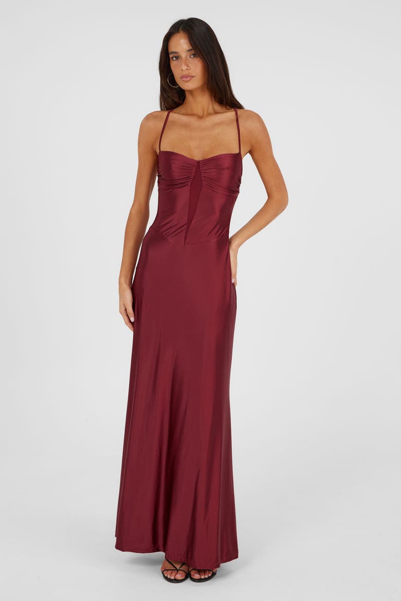 Georgette Maxi Dress, Alternate, color, Red