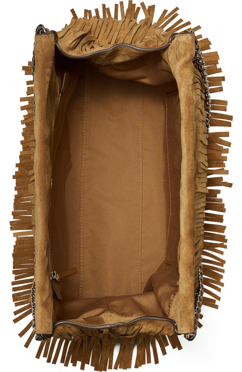 Tory Burch Fleming Suede Fringe Hobo Bag, Alternate, color, Wild Tabacco