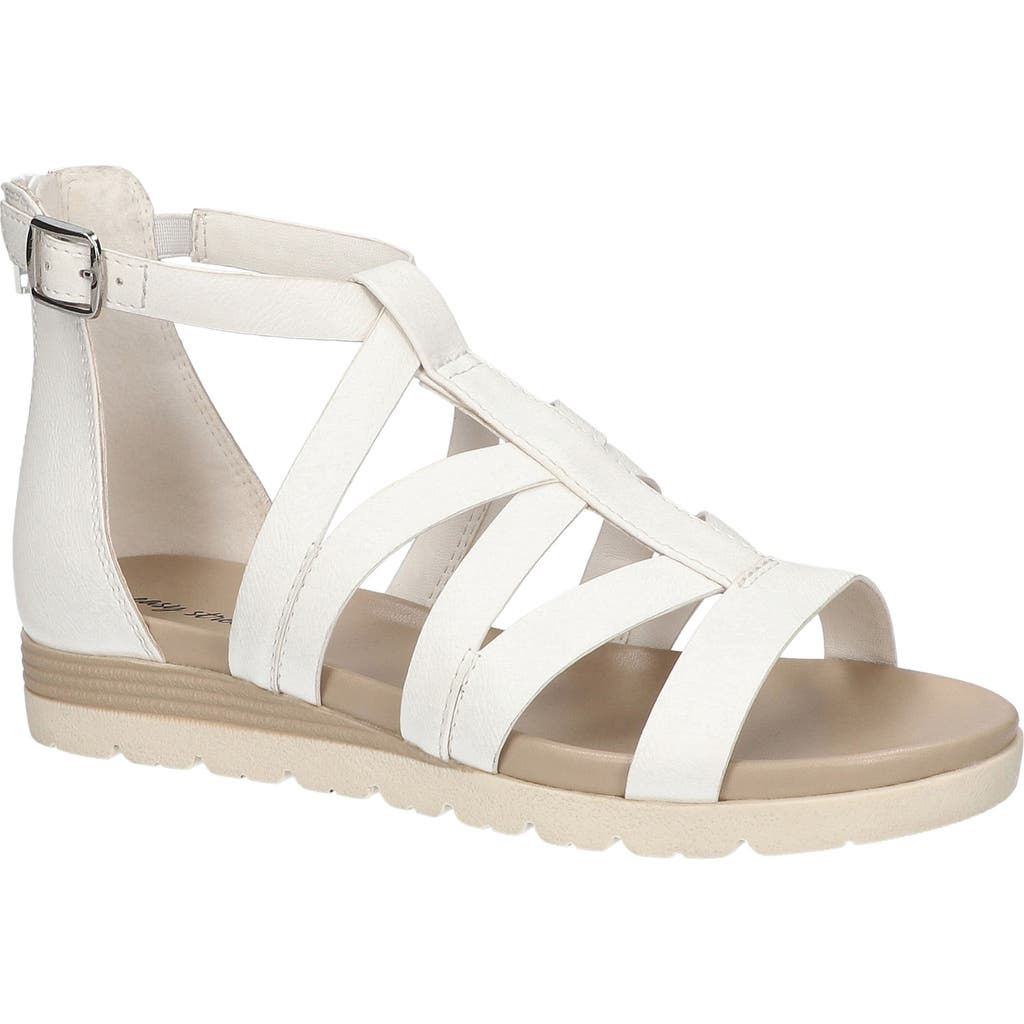 EASY STREET Vila Faux Leather Sandal (Women) in White at Nordstrom Rack, Size 5.5