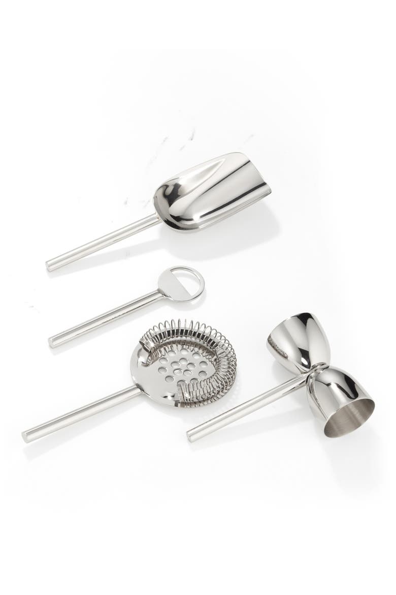 Set of 4 Astro Bar Collection Cocktail Tools, Alternate, color, BLACK