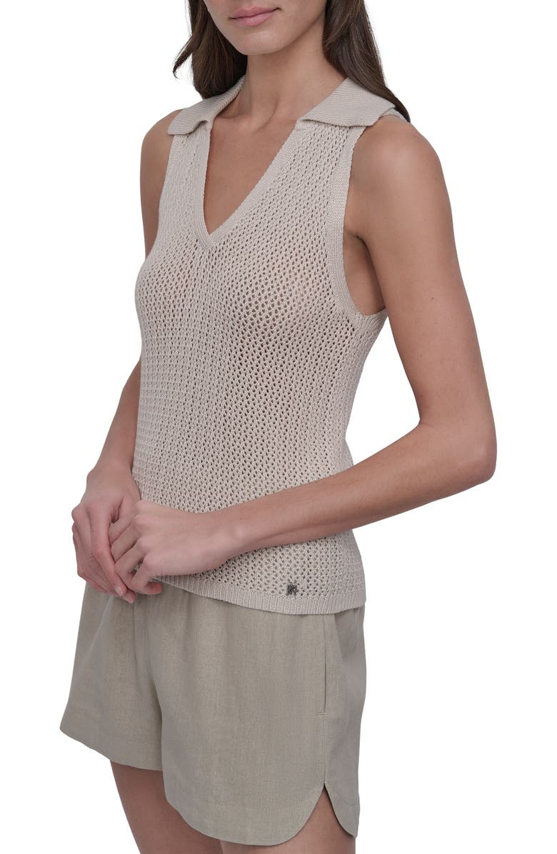 DKNY Jeans Open Stitch Sweater Vest, Alternate, color, Light City Khaki