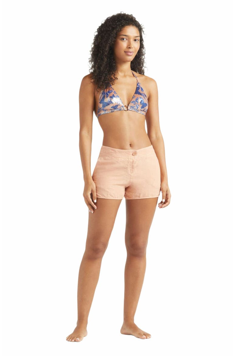 Women's Linen Bermuda Shorts, Main, color, BLUSH