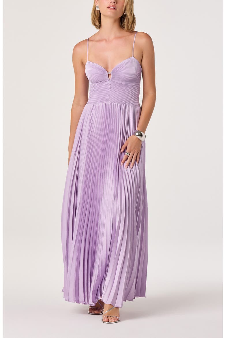 Alaia Pleat Evening Gown, Main, color, LILAC