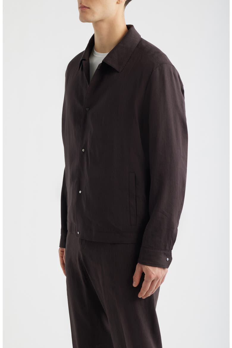 Carper Linen Blend Shirt Jacket, Alternate, color, DARK BROWN