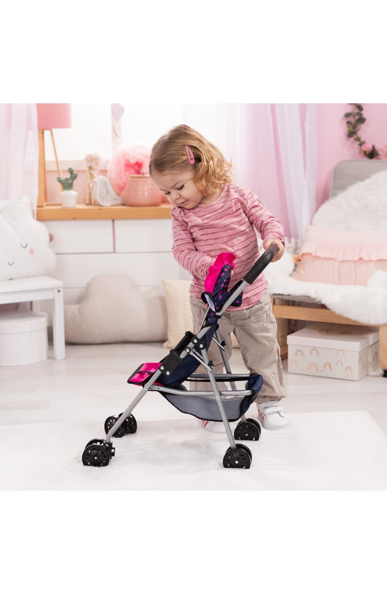 Bayer Design Foldable Buggy Stroller For Dolls Up to 18 inches, Alternate, color, Multicolored