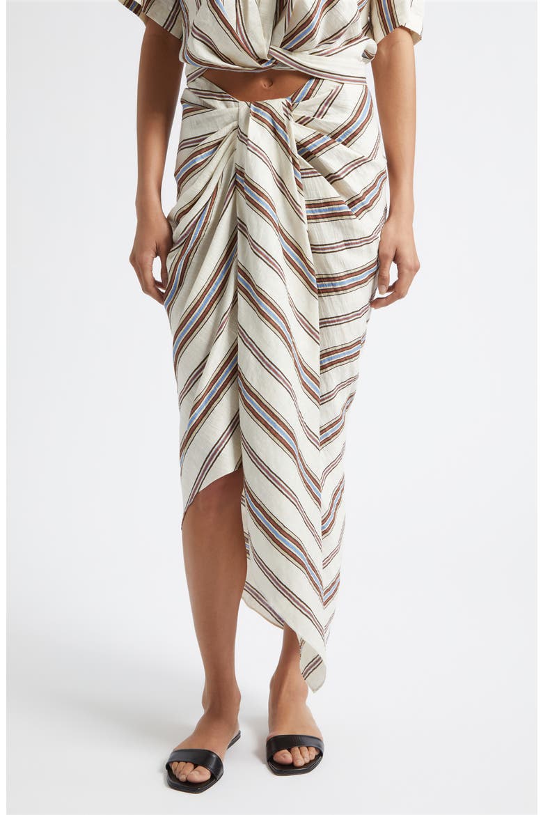 Rhodes Stripe Linen Blend Skirt, Main, color, PANNA MULTI