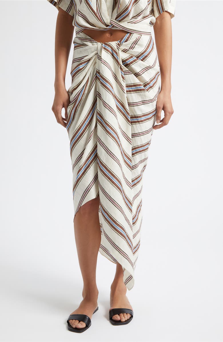 A.L.C. Rhodes Stripe Linen Blend Skirt, Main, color, Panna Multi