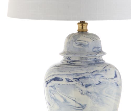 Shop Jonathan Y Wallace 26" Ceramic Led Table Lamp, Blue/white