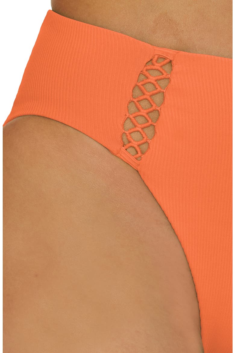 Modern Edge High Waist Bikini Bottoms, Alternate, color, CORAL ROSE