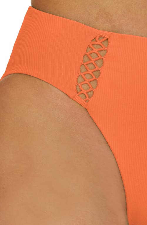 Becca Modern Edge High Waist Bikini Bottoms In Orange