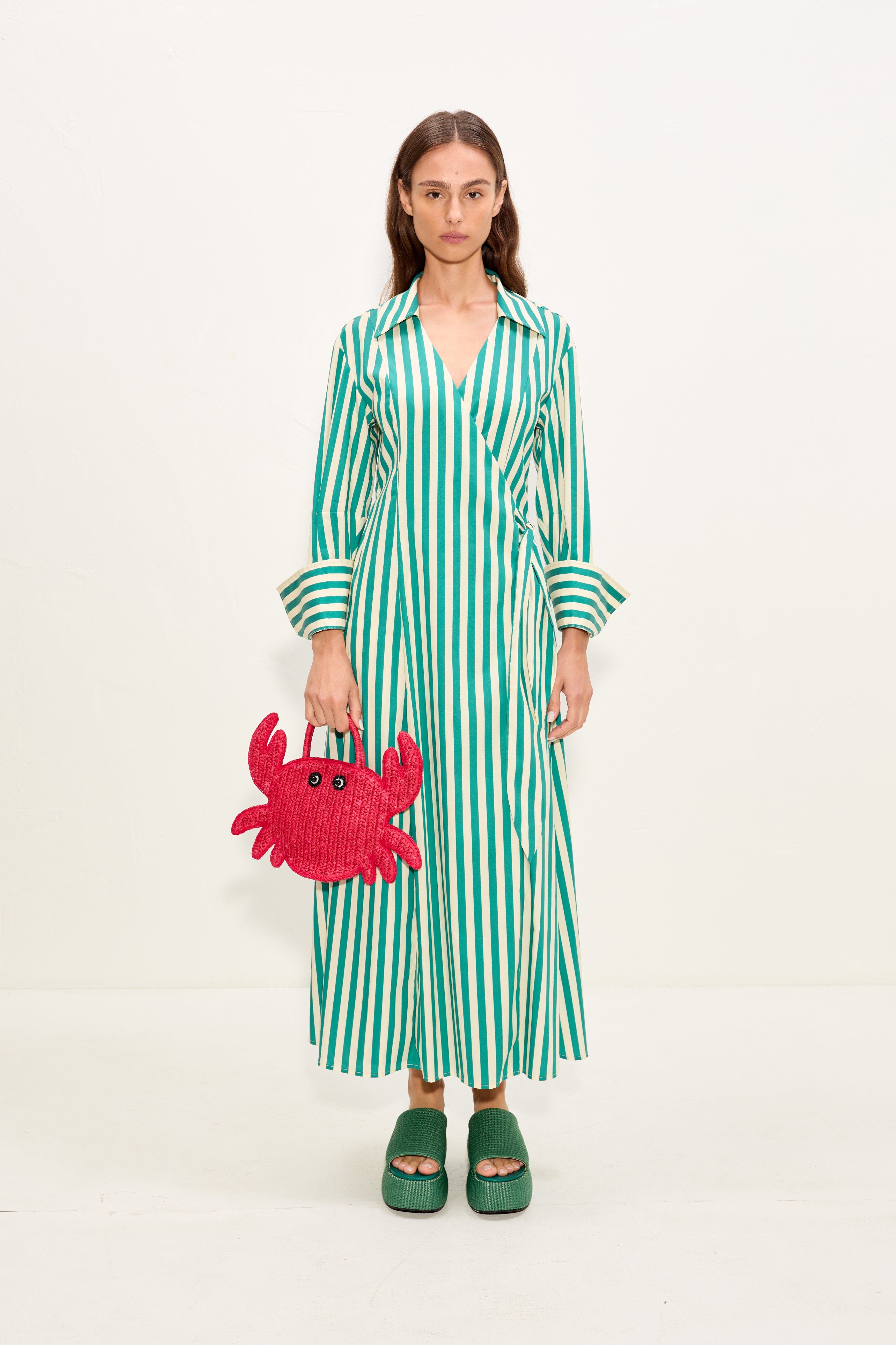 selected Teal/Cream Stripe