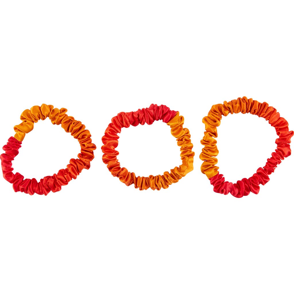 BLISSY 3-Pack Skinny Silk Scrunchies in Orange Ombre  product
