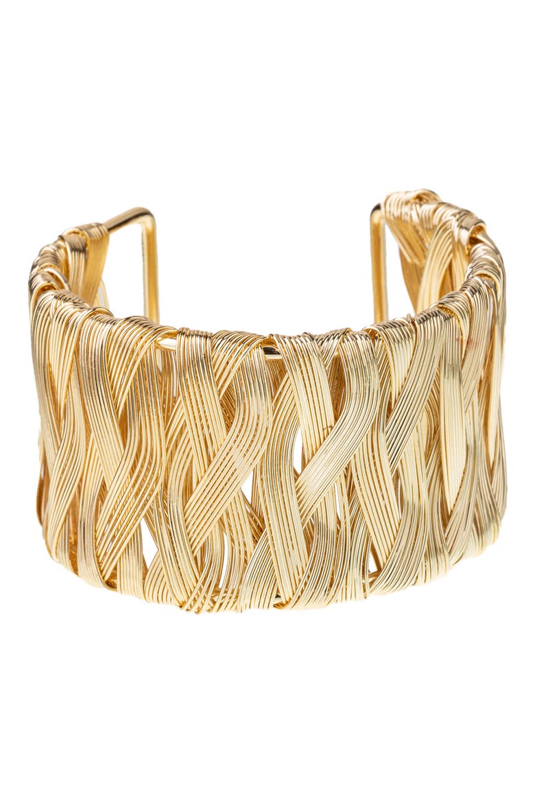 Chiara Mesh Cuff Bracelet, Main, color, GOLD
