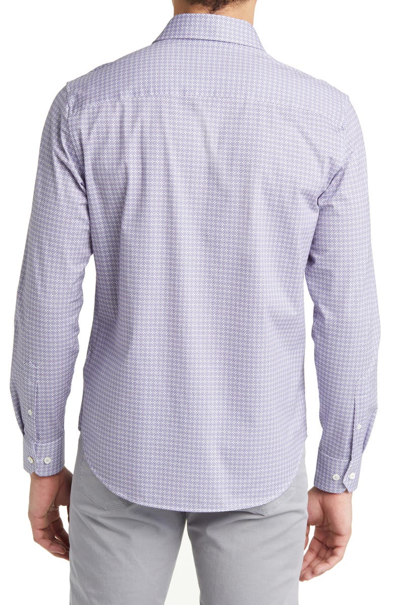 Bugatchi James OoohCotton<sup>®</sup> Geometric Print Stretch Cotton Button-Up Shirt, Alternate, color, 