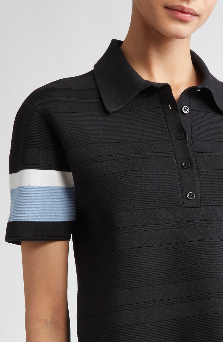 Carolina Herrera Stripe Knit Polo, Alternate, color, Black Multi