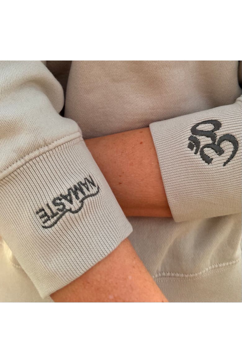 Om/Namaste Sweatshirt + Manifestation Kit, Alternate, color, Faded Bone