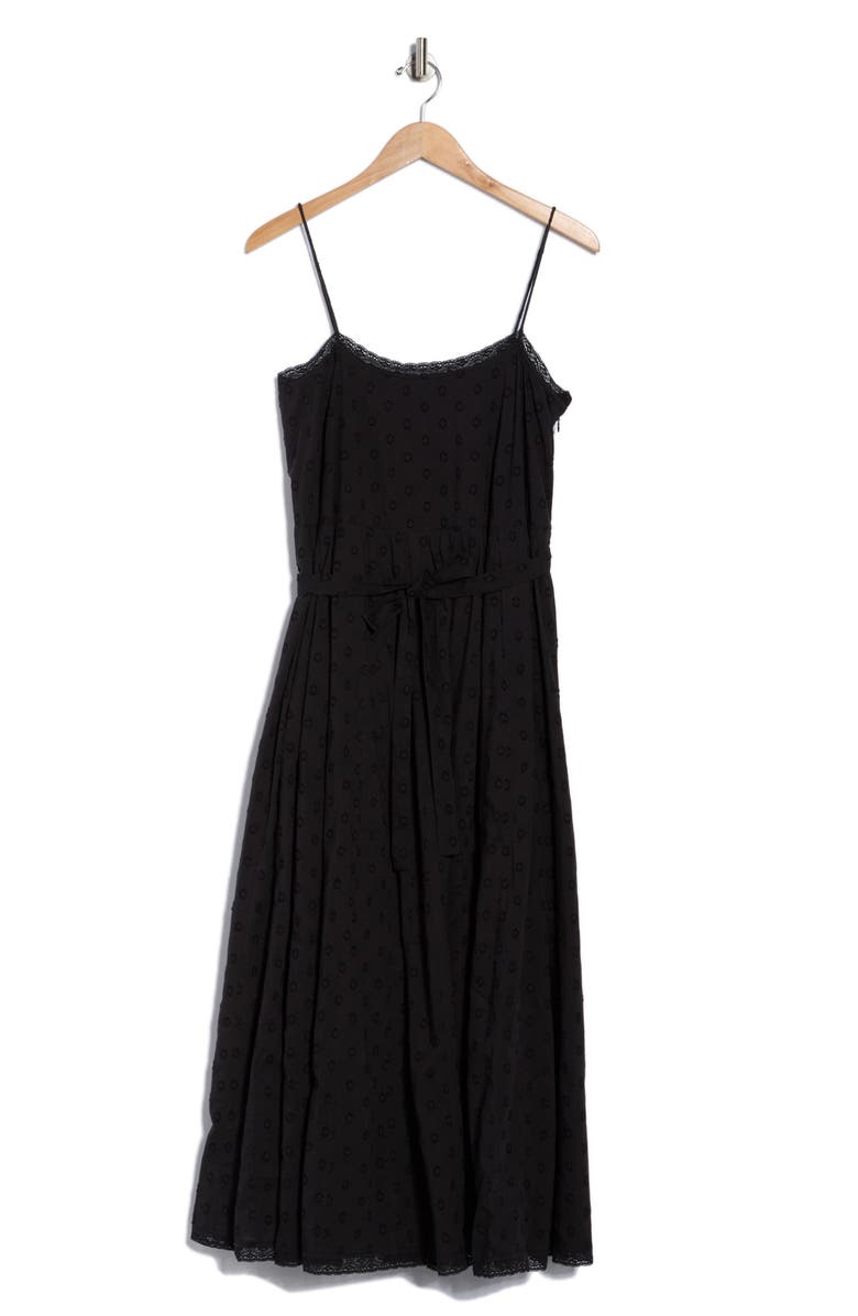 Ulla Johnson Cerise Clip Dot Lace Trim Dress, Alternate, color, Noir