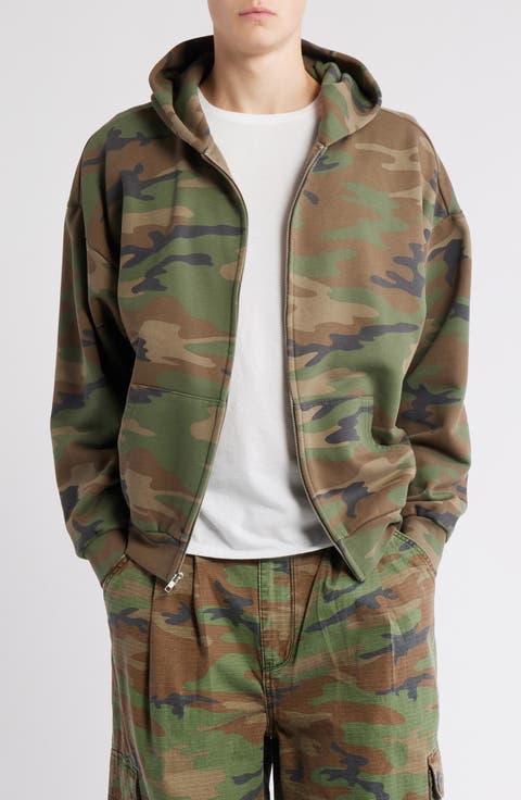 Camo Cotton Zip Hoodie