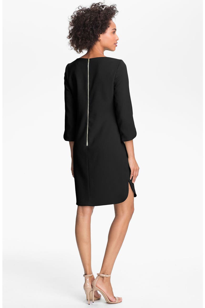 Split Cuff Boatneck Shift Dress, Alternate, color, BLACK
