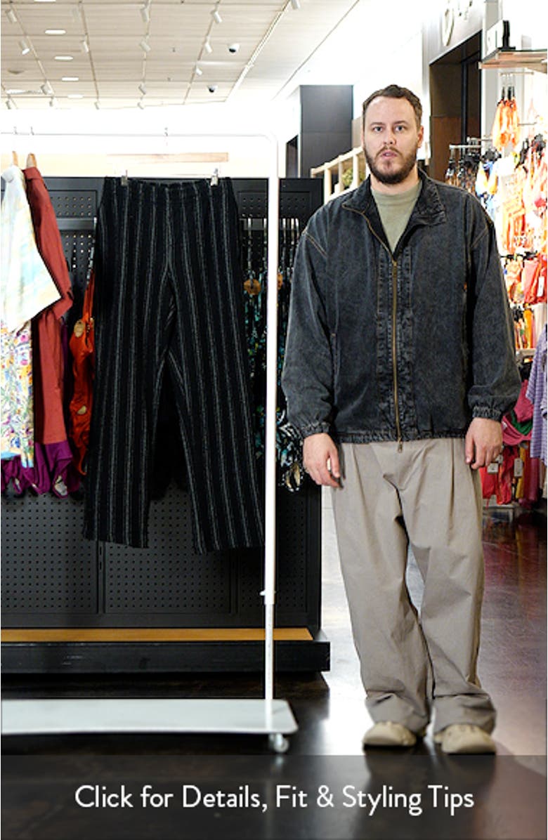 Stripe Cotton Blend Straight Leg Pants, sales video thumbnail