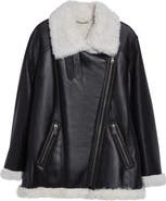 Altuzarra Shaeffer Leather & Genuine Shearling Aviator Jacket