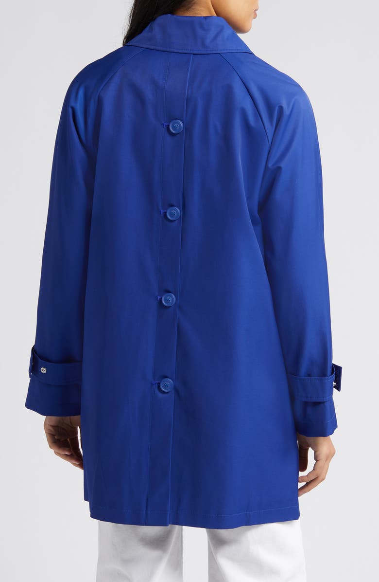 Via Spiga Balmacain Water Repellent Cotton Blend Coat, Alternate, color, Positano Blue
