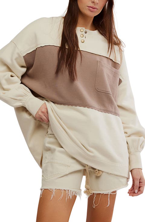 フリーピープル Free People Last Minute Pullover レディース パーカー スウェット Tofu DEVICE パーカー 韓国風ビッグシルエットフード付き カレッジ