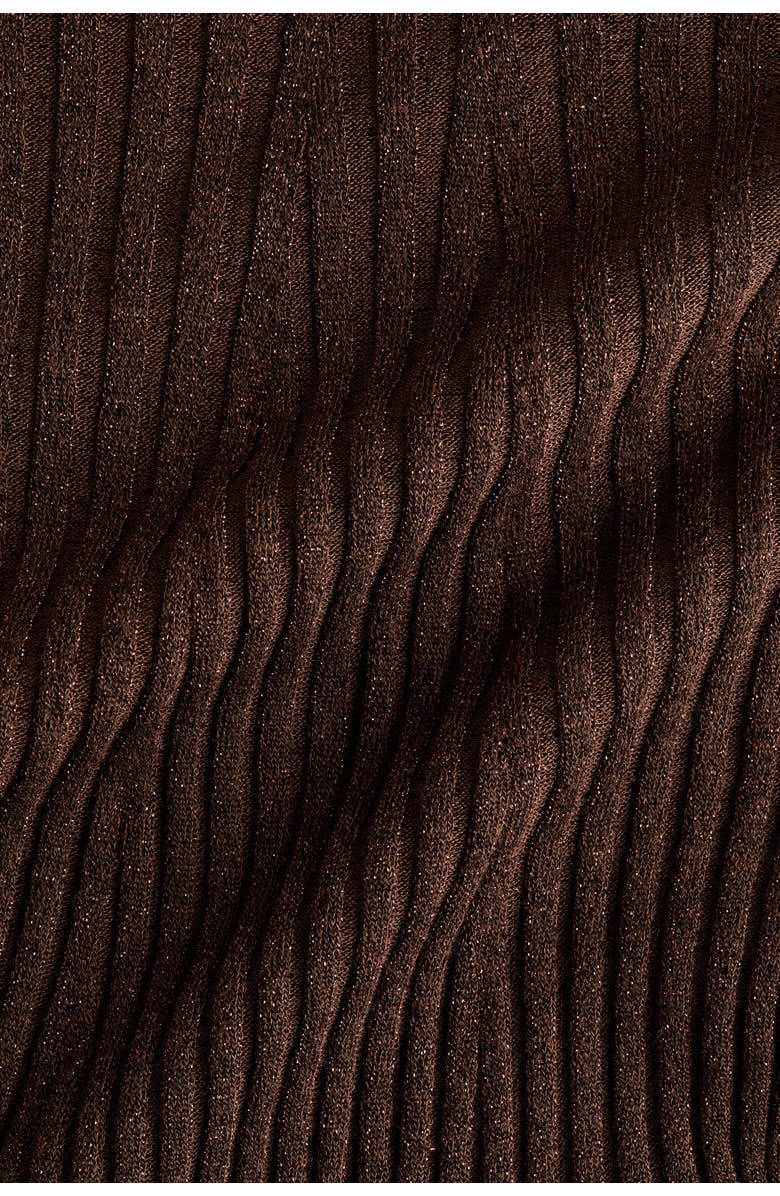 H&M Glittery Turtleneck Top, Alternate, color, Dark Brown