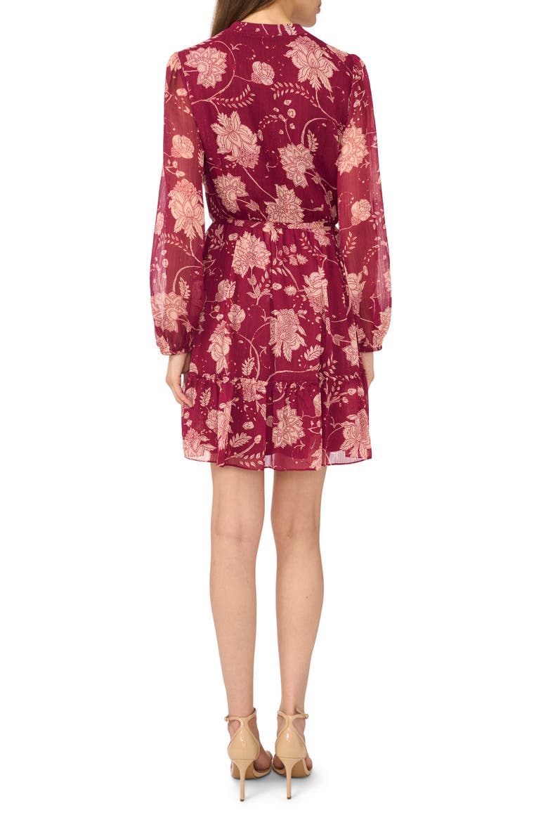 Pleated Long Sleeve Dress, Alternate, color, PINK MULTI
