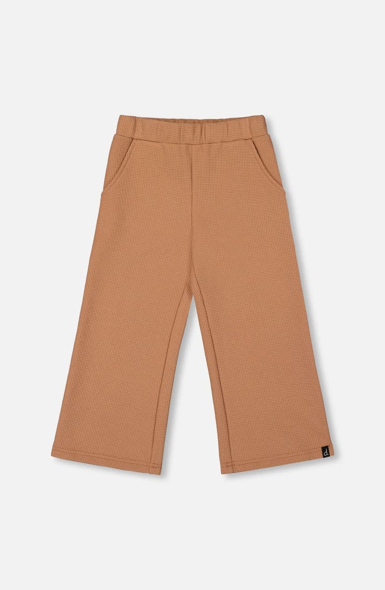Deux par Deux Waffle Flare Leg Pants, Main, color, Brown Caramel