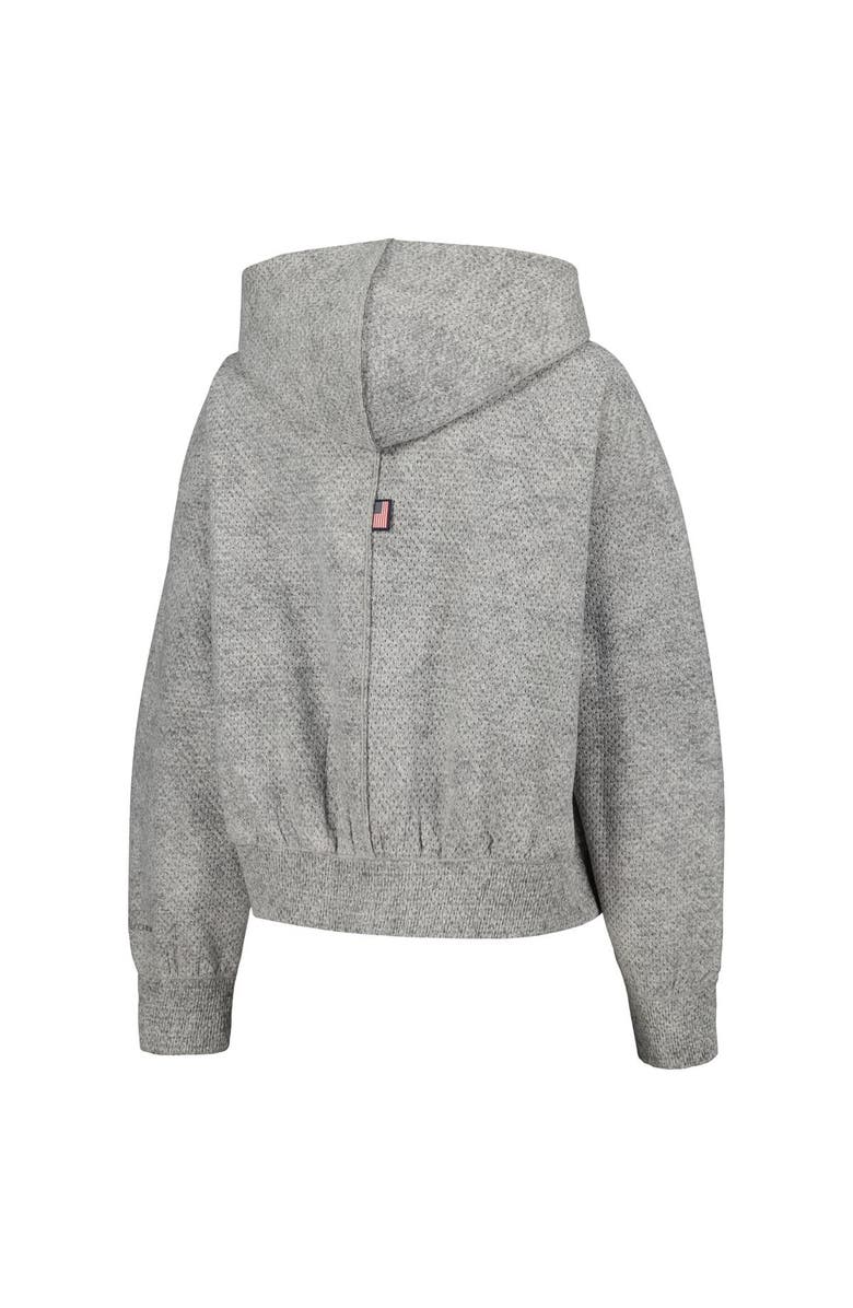 Nike Women's Nike Gray Team USA Media Day Oversized Cropped Hoodie Performance Full-Zip Jacket, Alternate, color, Gray