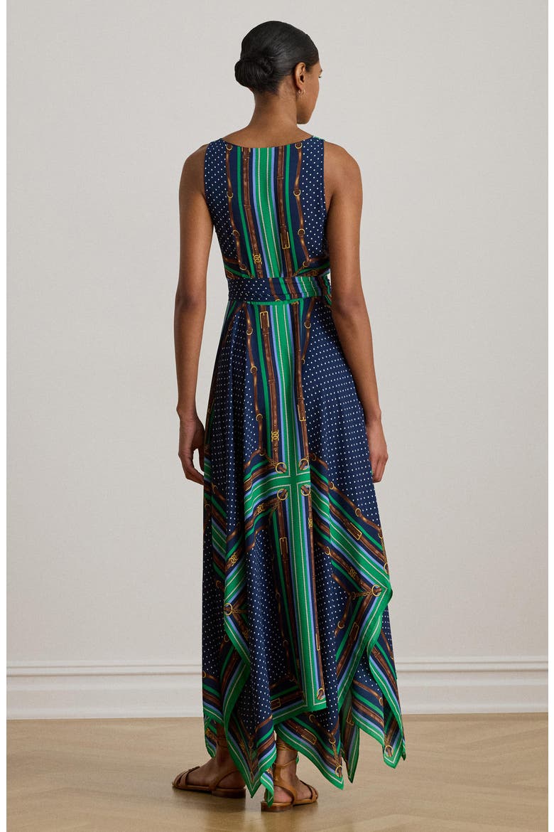 Mixed Print Handkerchief Hem Georgette Maxi Dress (Women) | Nordstrom