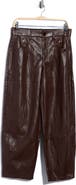Democracy Faux Leather Relaxed Barrel Ankle Pants
