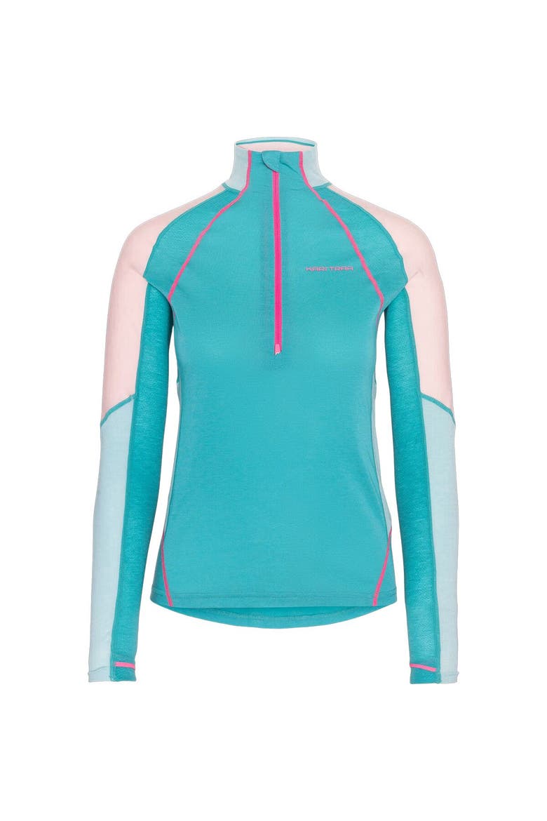 Alma 1/2-Zip Long-Sleeve Baselayer Shirt - Women's, Alternate, color, Blue Lagoon