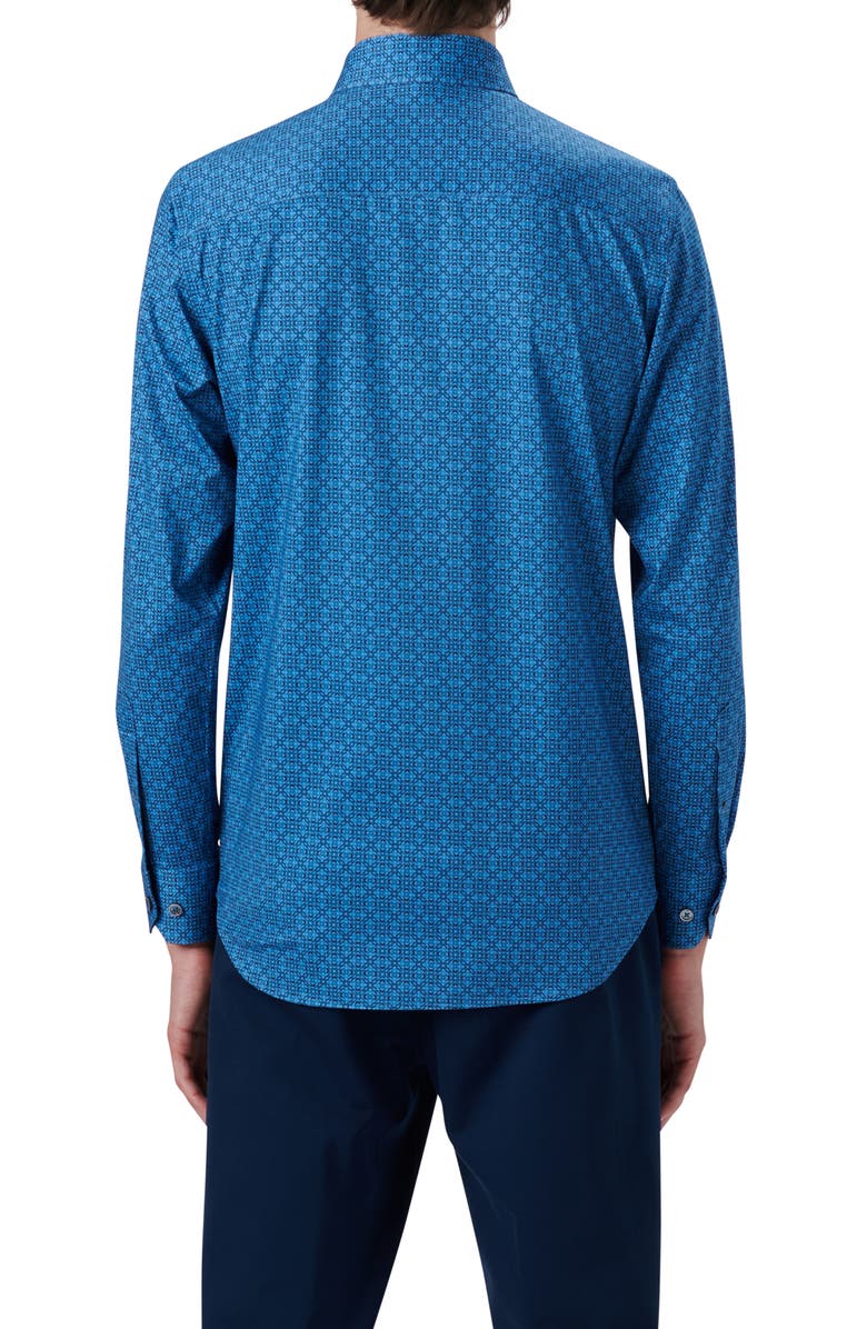 Bugatchi OoohCotton<sup>®</sup> Diamond Print Button-Up Shirt, Alternate, color, 