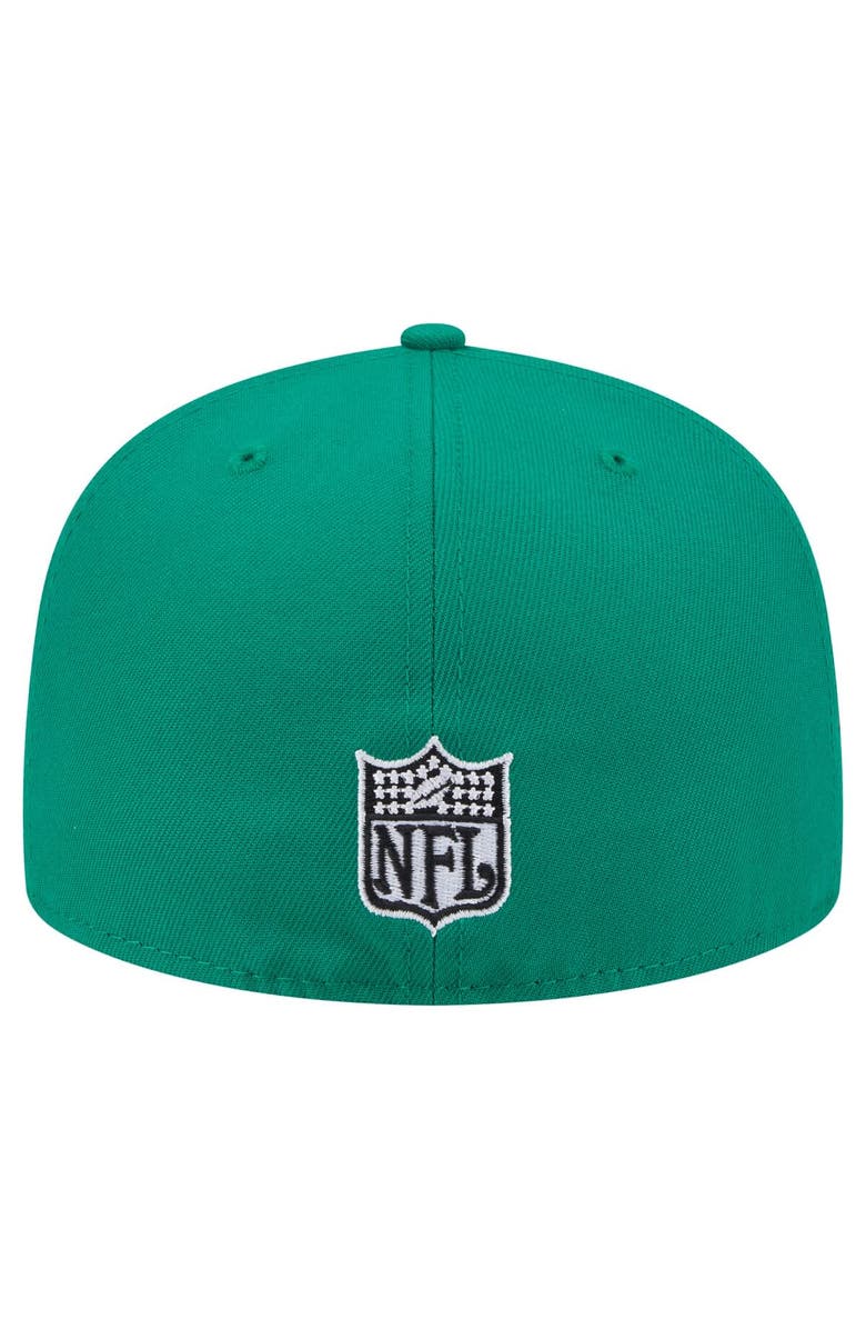 New Era Men's New Era Kelly Green Philadelphia Eagles Throwback Oversized 59FIFTY Fitted Hat, Alternate, color, Kelly Green
